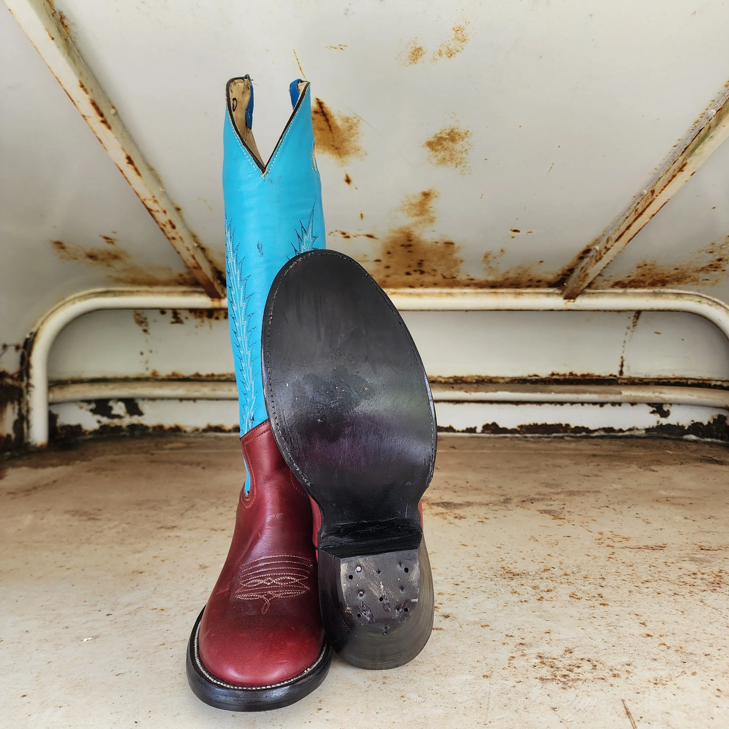 Jose Sanchez Boot Wine W/Blue