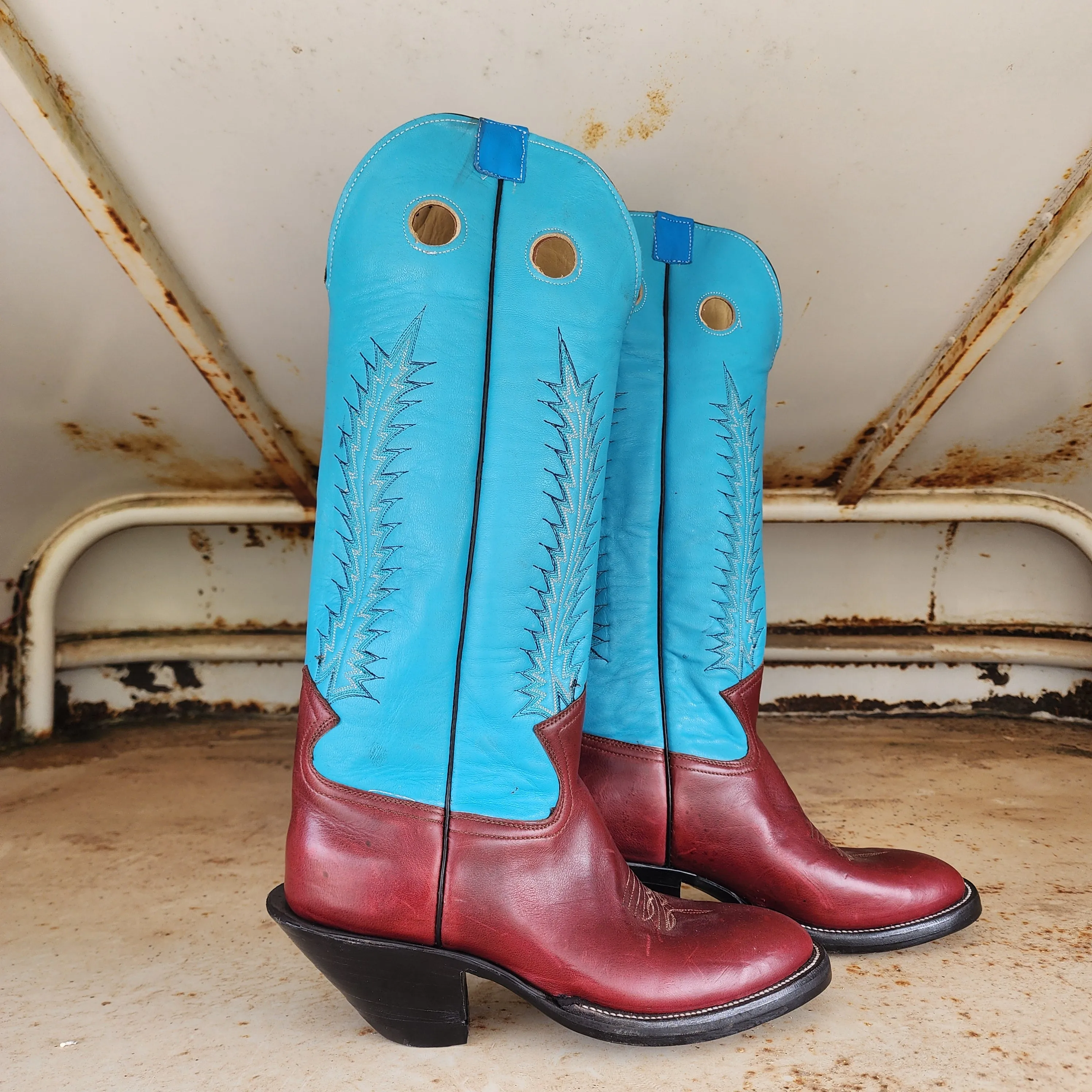 Jose Sanchez Boot Wine W/Blue