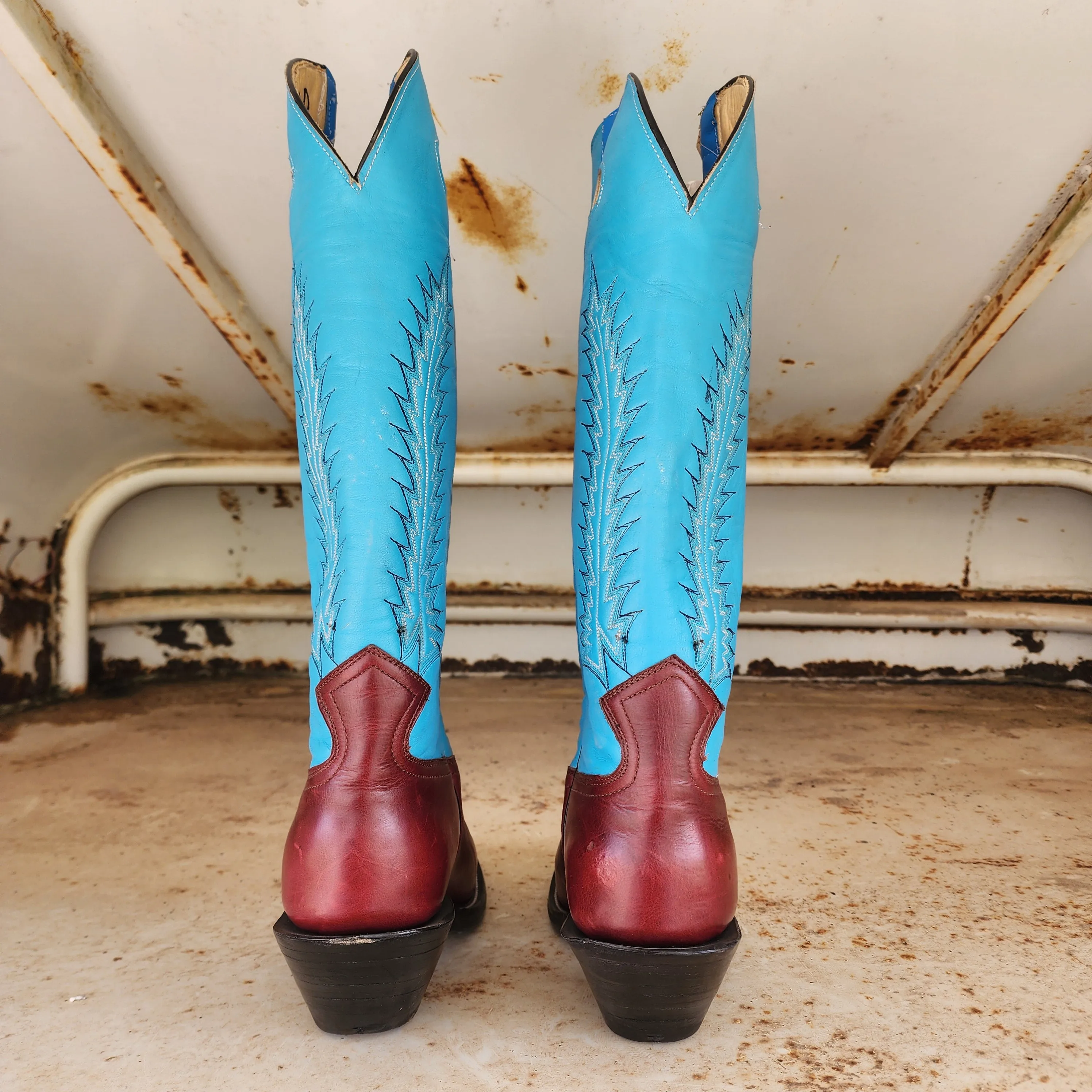 Jose Sanchez Boot Wine W/Blue