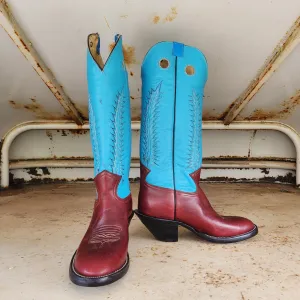 Jose Sanchez Boot Wine W/Blue
