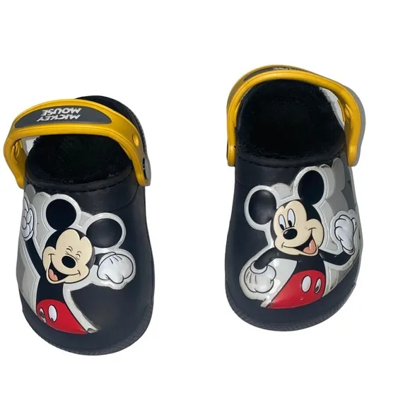 KIDS crocs mickey mouse black clogs children size 8 toddler