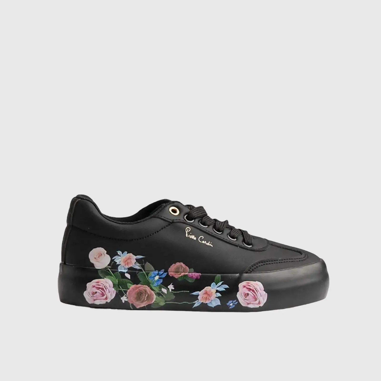Ladies Sneaker Black Floral 10577