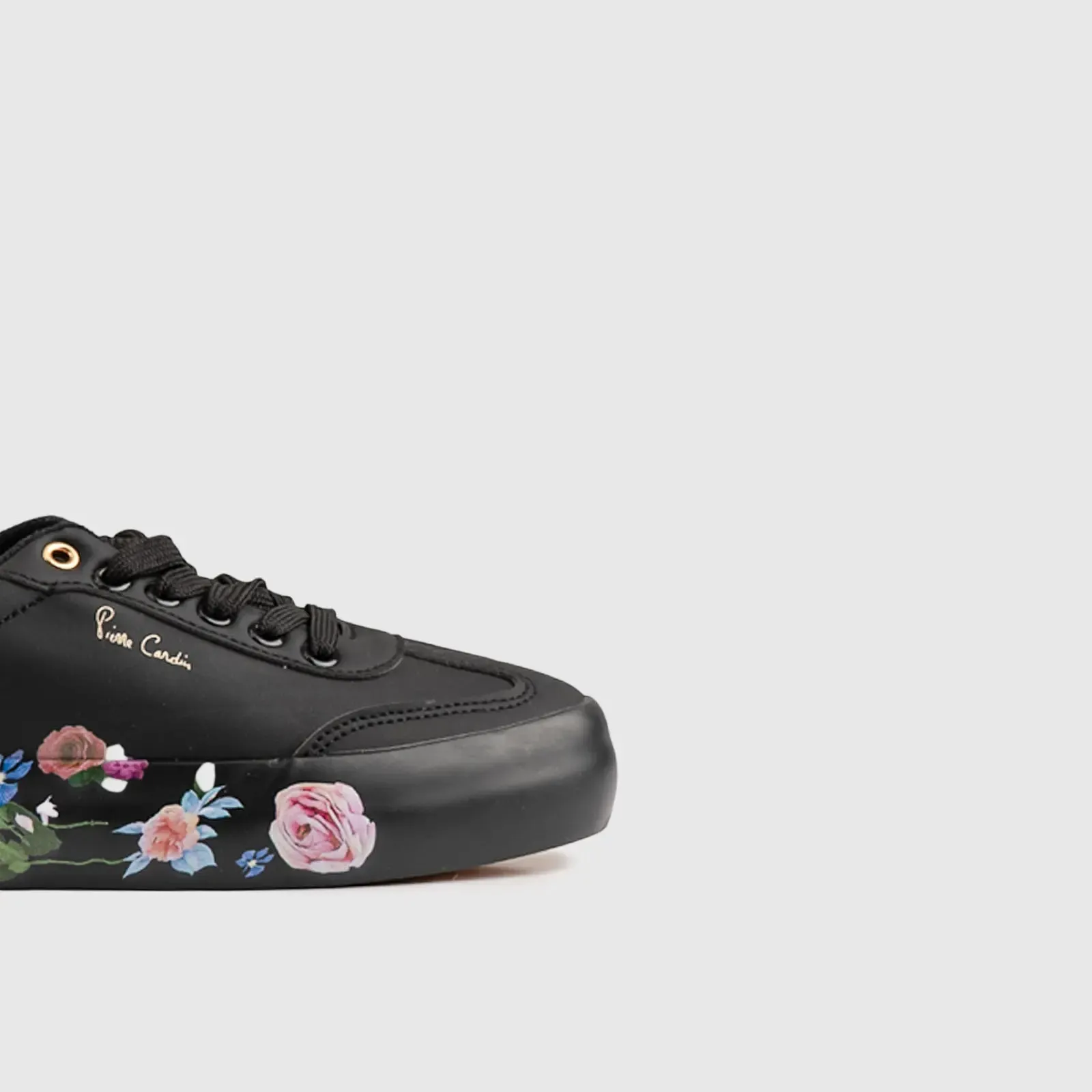 Ladies Sneaker Black Floral 10577