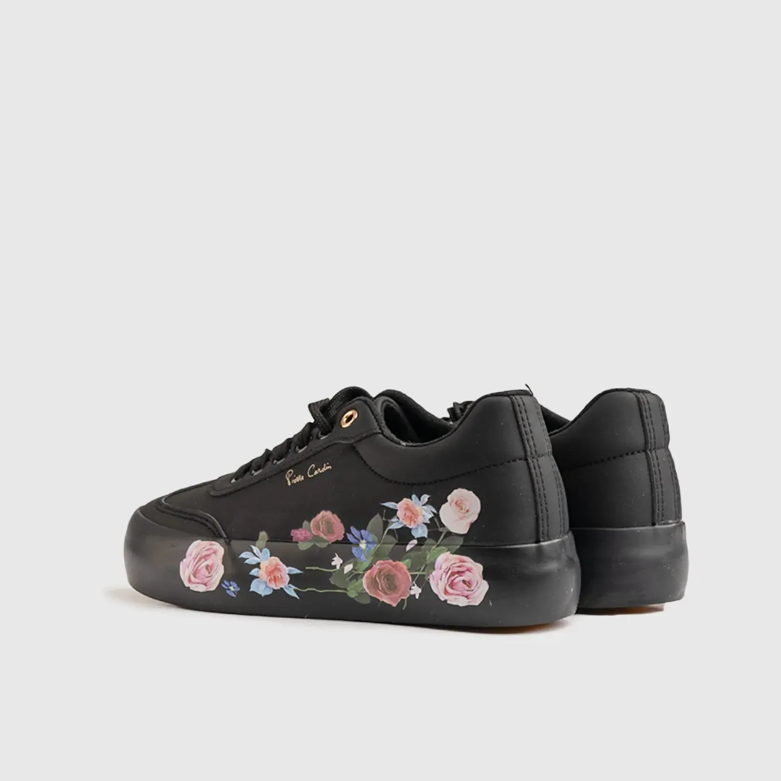 Ladies Sneaker Black Floral 10577
