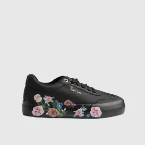 Ladies Sneaker Black Floral 10577