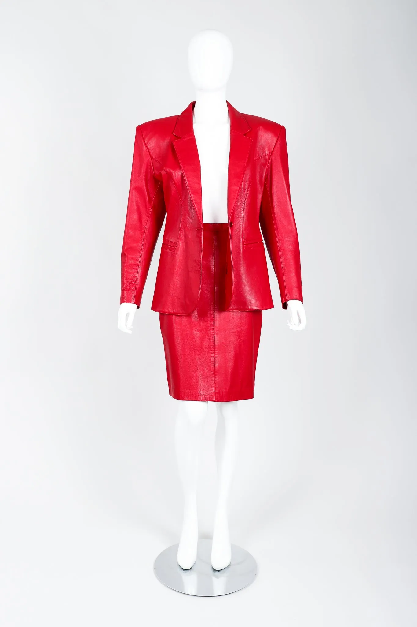 Leather Jacket & Skirt Suit