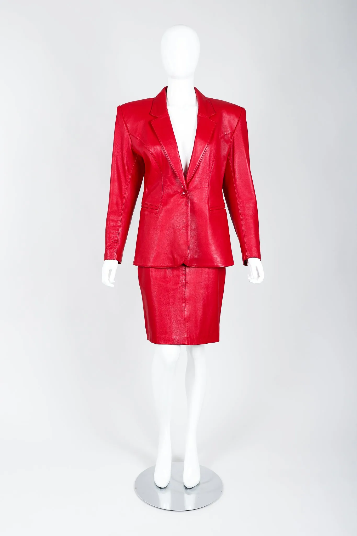 Leather Jacket & Skirt Suit