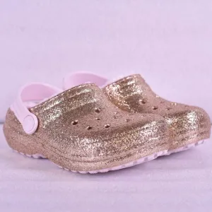 Little GIrl Crocs Classic Glitter Lined Clogs