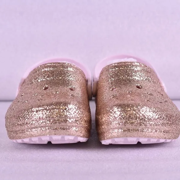 Little GIrl Crocs Classic Glitter Lined Clogs