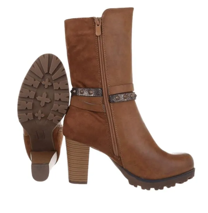 Lottie Mid Calf High Heel Boot