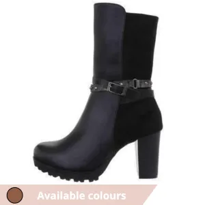 Lottie Mid Calf High Heel Boot