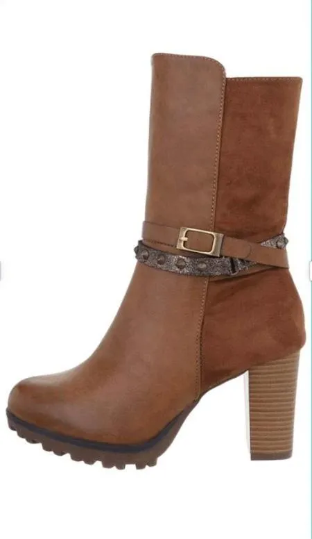 Lottie Mid Calf High Heel Boot