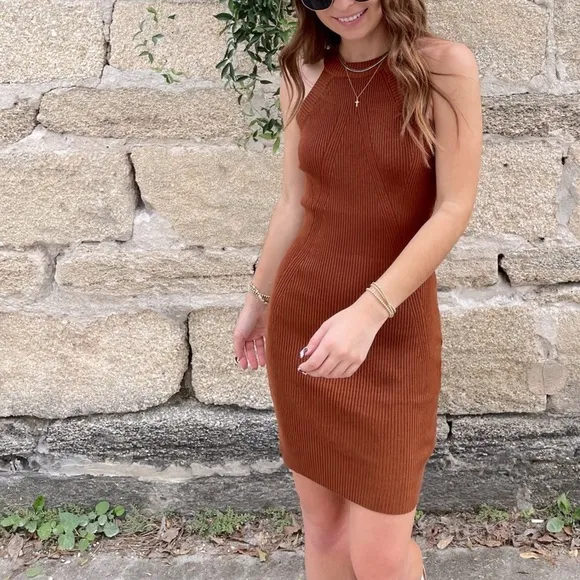 Mable Brown Sugar Knit Mini Dress size large