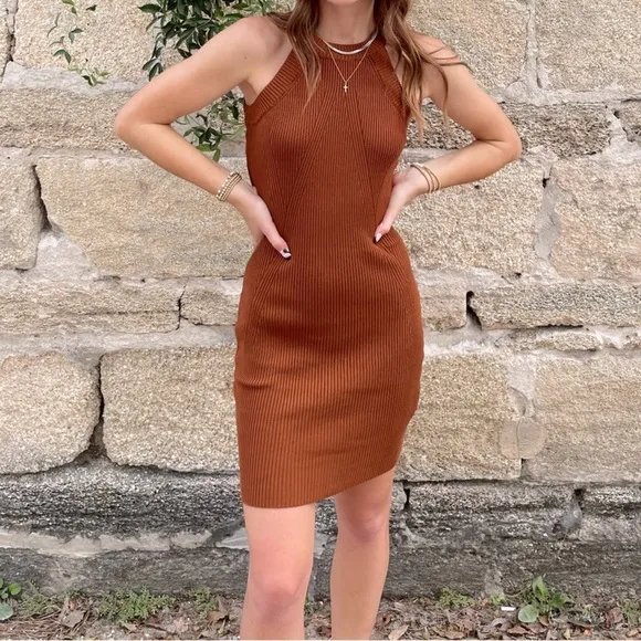 Mable Brown Sugar Knit Mini Dress size large