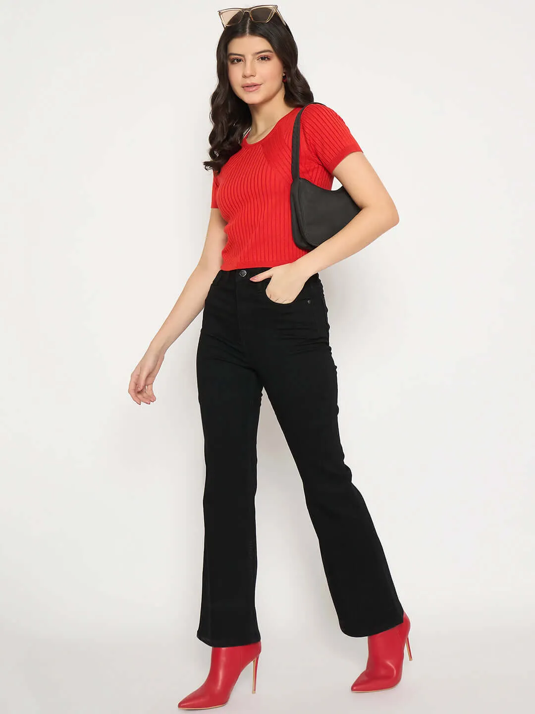 Madame Flared Fit Black Jeans