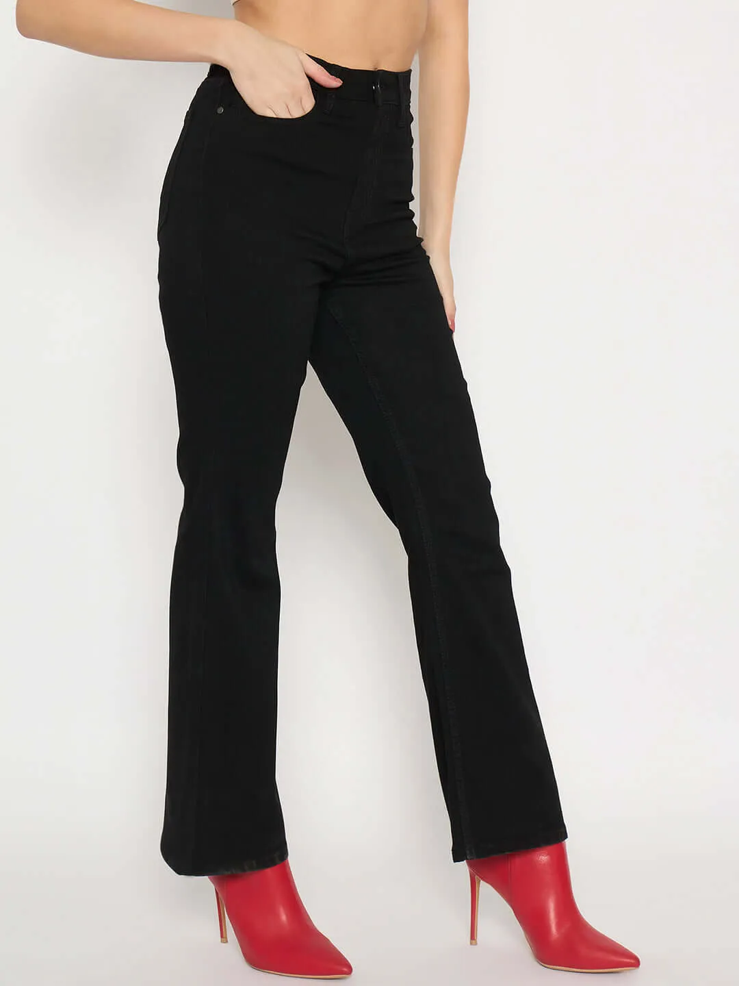 Madame Flared Fit Black Jeans