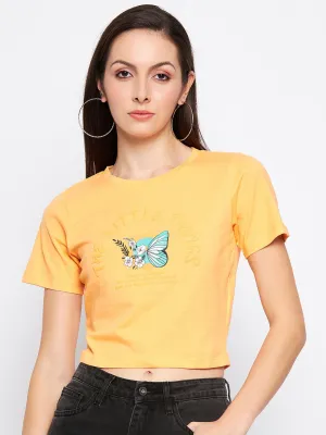 Madame Orange Knot Crop Top