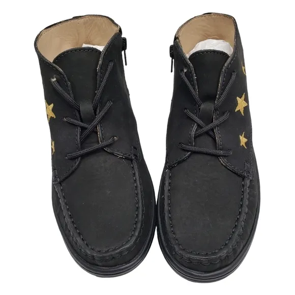 Marc Joseph | NIB Houston Bootie Black Nobuck Leather Lace Up Boots Boy's 2