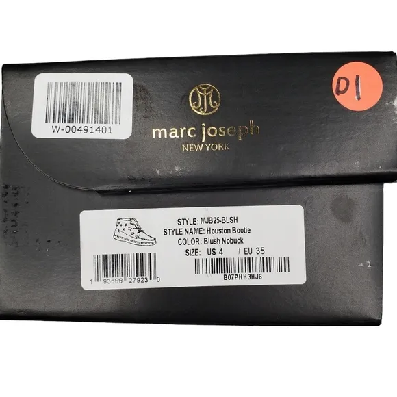 Marc Joseph | NIB Houston Bootie Blush Nobuck Leather Lace Up Boots Girl's 4