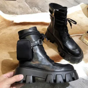 Martin boots fall British style work boots high-top leather boots army boots platform platform trend pocket ankle boots