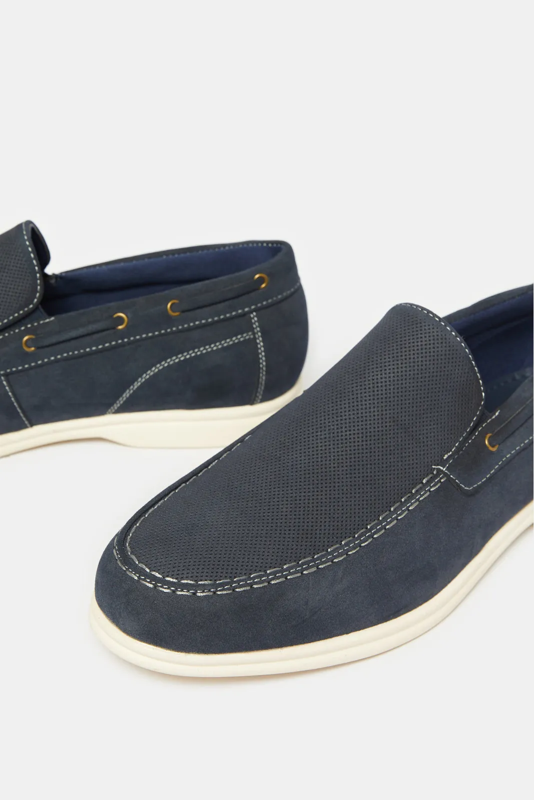 Men Navy Textured Loafer