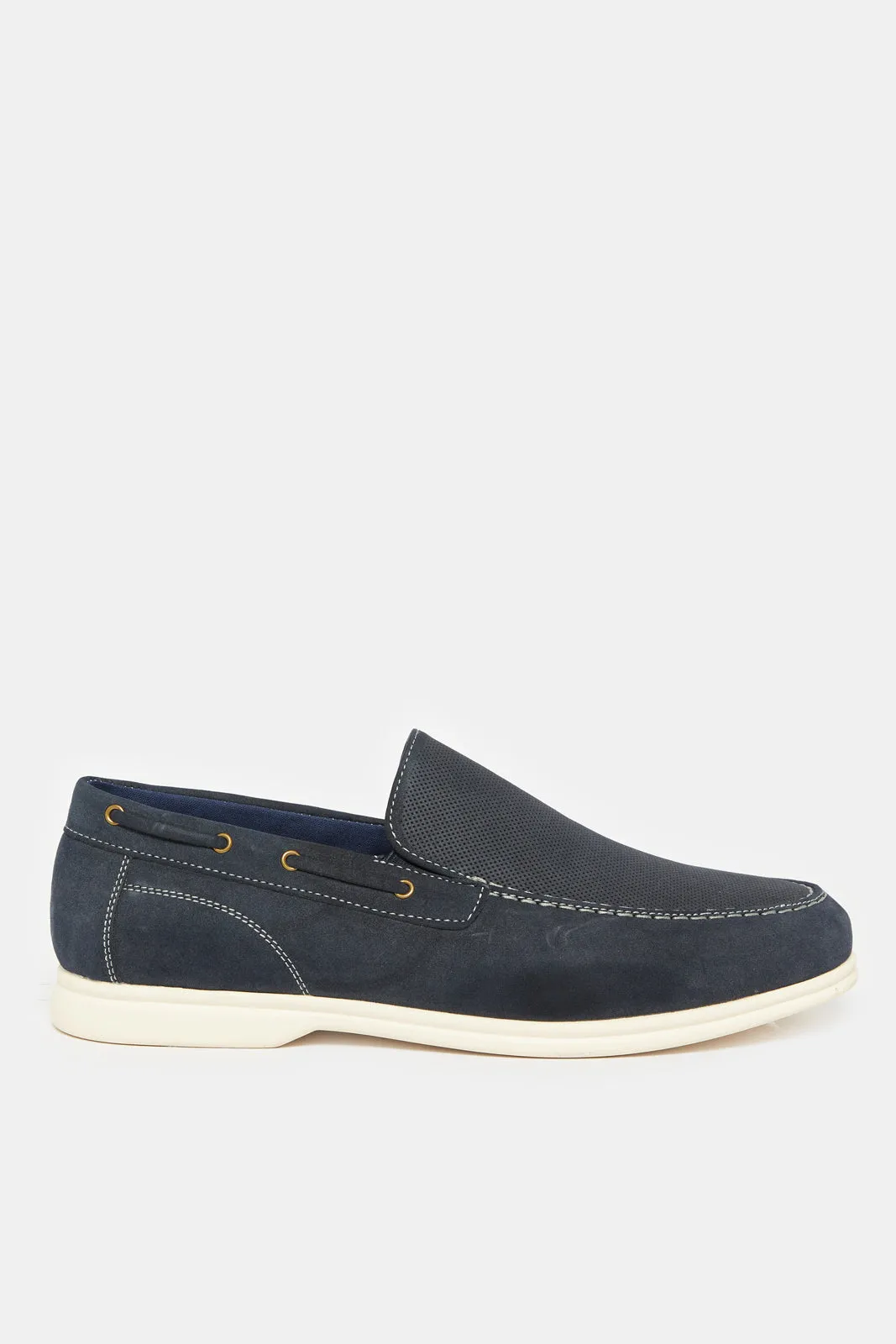 Men Navy Textured Loafer