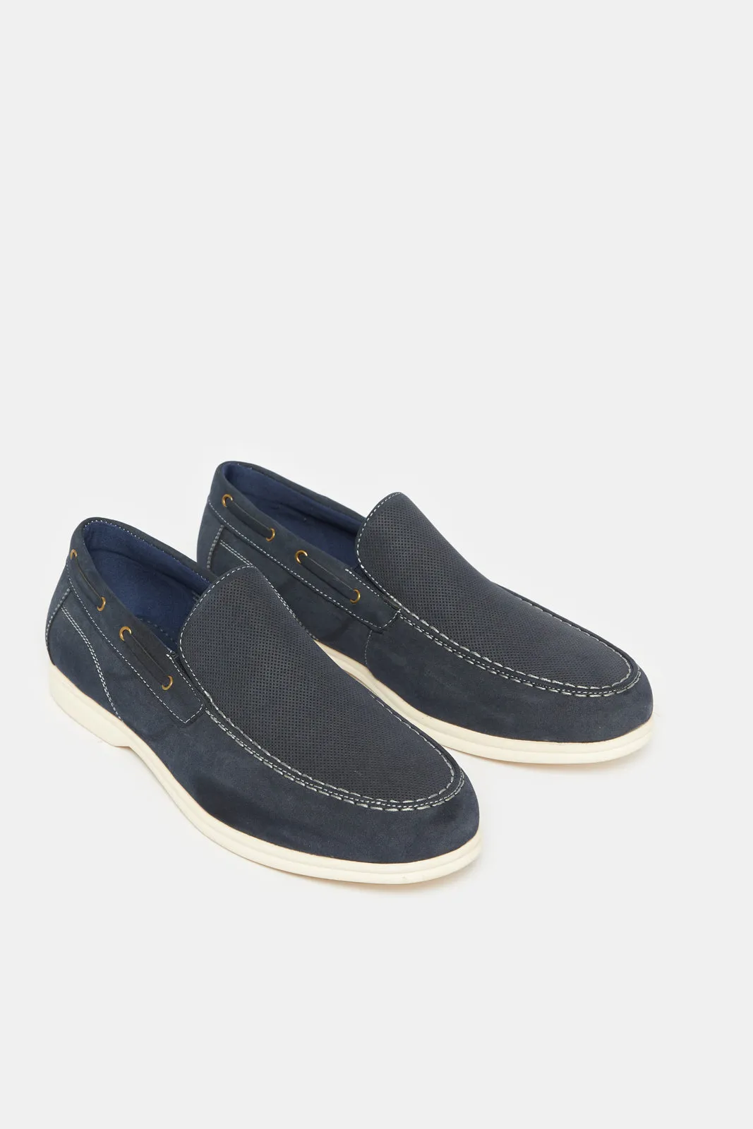 Men Navy Textured Loafer