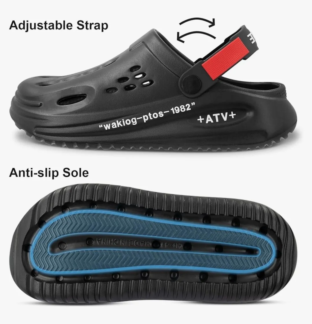 Mens Comfort Clogs | Cushioned Slip-on Walking Sandals | Versatile for Outdoor, Beach & Garden Use
