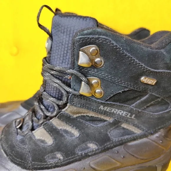 Merrell Moab Polar Waterproof Ice Grip Ankle Hiking Black Boots Men's Size 10.5