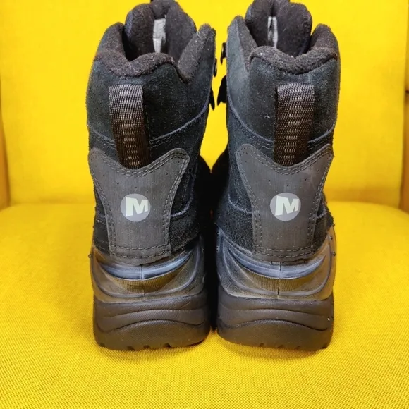Merrell Moab Polar Waterproof Ice Grip Ankle Hiking Black Boots Men's Size 10.5