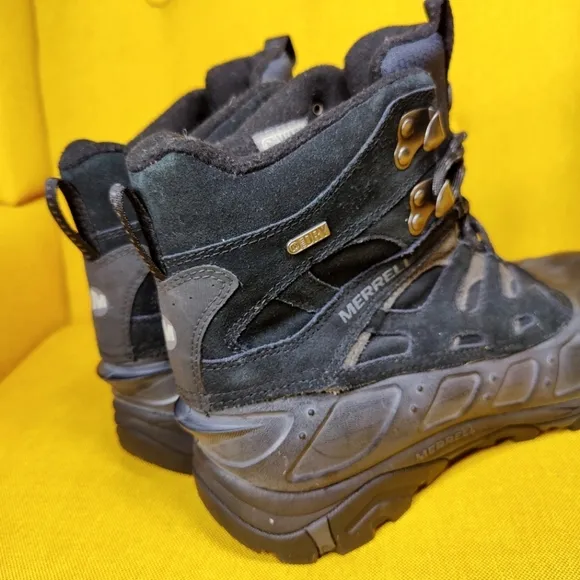 Merrell Moab Polar Waterproof Ice Grip Ankle Hiking Black Boots Men's Size 10.5