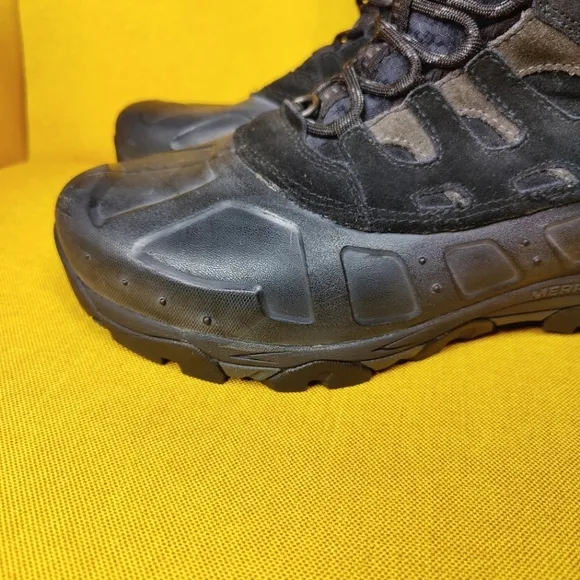 Merrell Moab Polar Waterproof Ice Grip Ankle Hiking Black Boots Men's Size 10.5