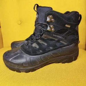Merrell Moab Polar Waterproof Ice Grip Ankle Hiking Black Boots Men's Size 10.5