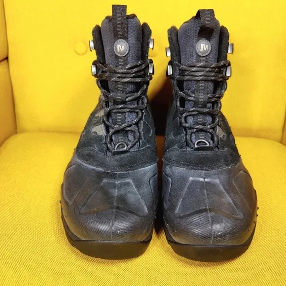 Merrell Moab Polar Waterproof Ice Grip Ankle Hiking Black Boots Men's Size 10.5