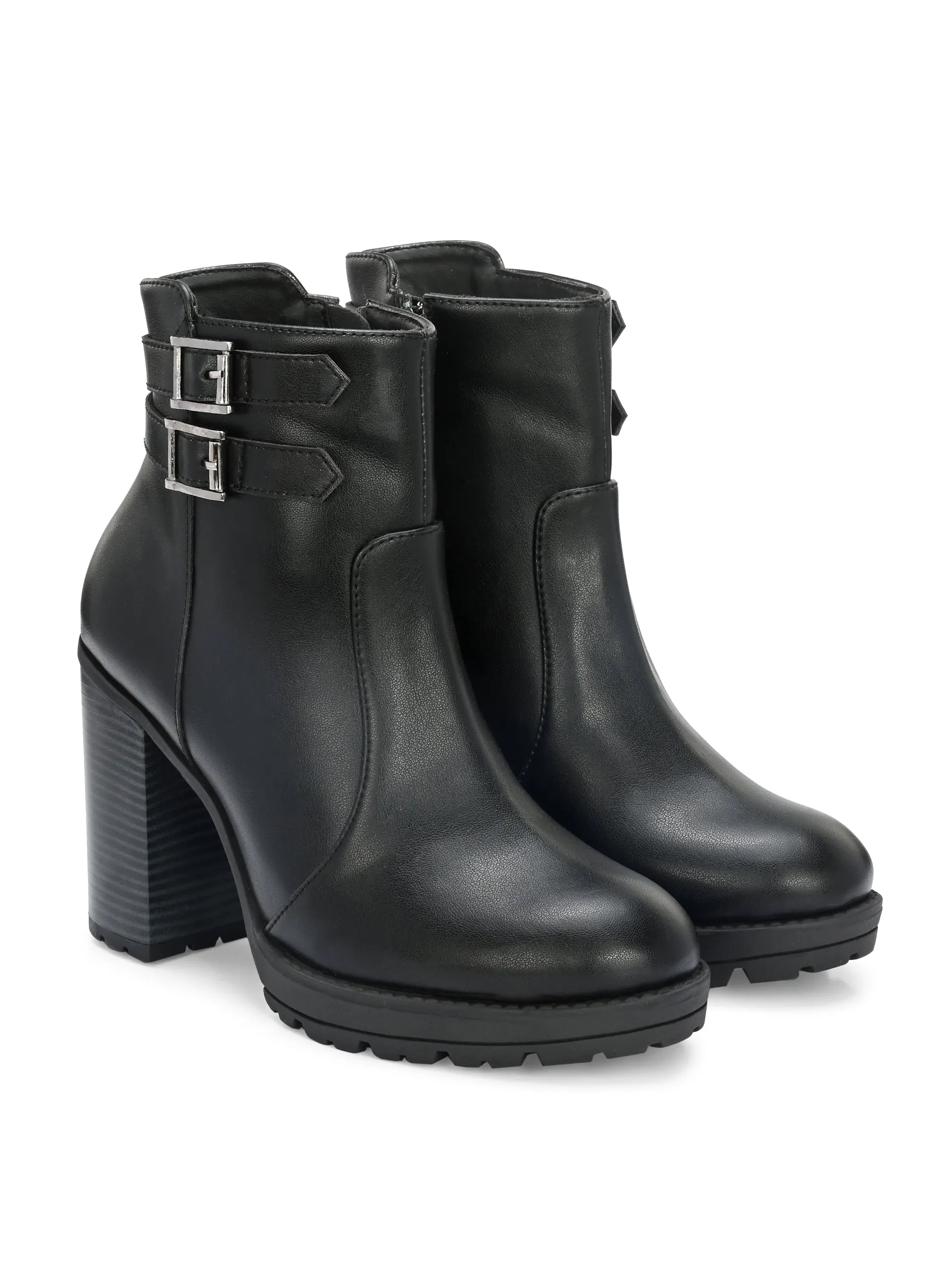 Midnight High-Heeled Ankle Boot For Women