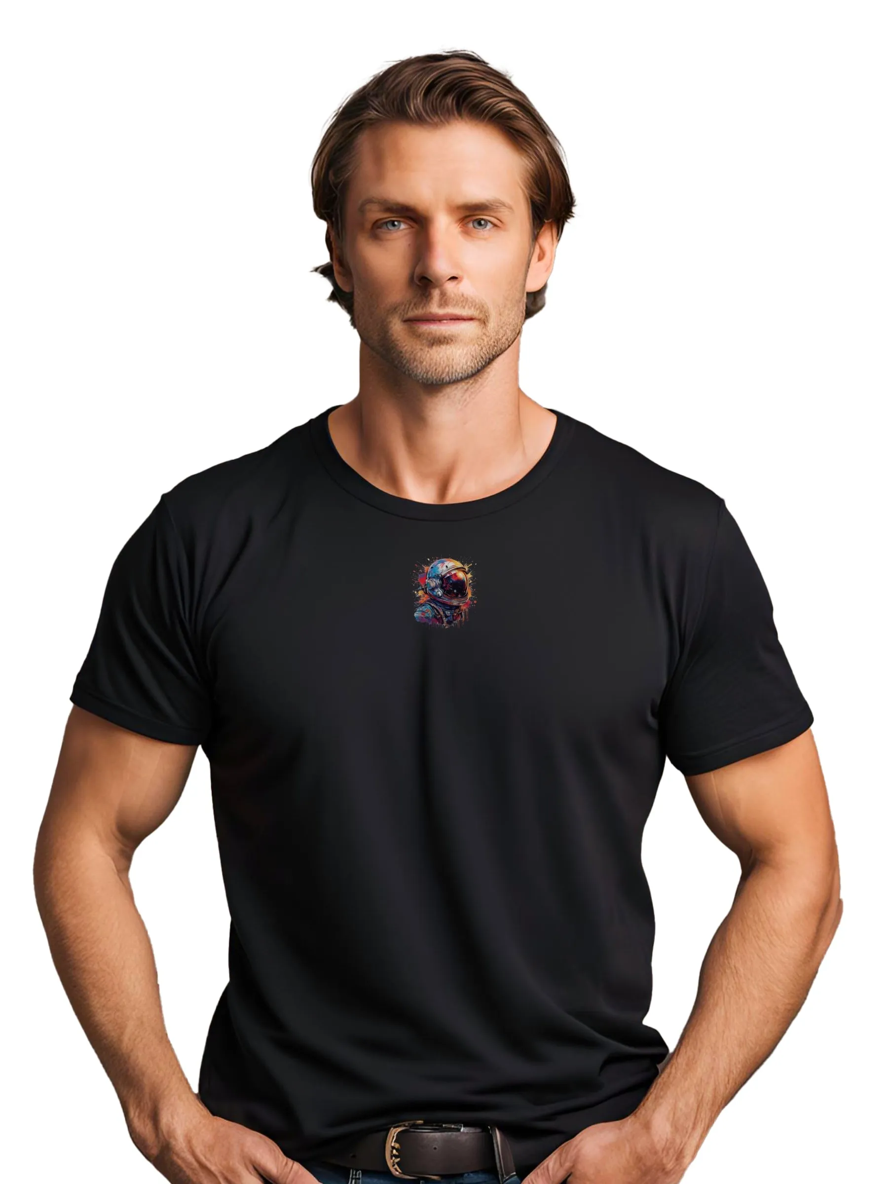 Minimal Graffiti Astronaut T-Shirt - Cool Graphic Tee for Men