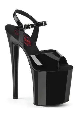 NAUGHTY-809 Sandal | Black Patent