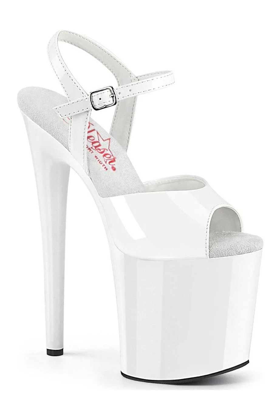 NAUGHTY-809 Sandal | White Patent