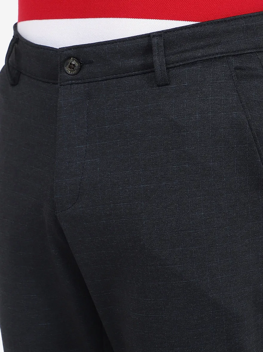 Navy Blue Solid Venice Fit Casual Trouser | Jadeblue