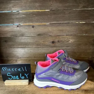 New Big Kids Merrell Moab Speed Gray‎ Mid Waterproof Ankle Hiking Boots Size 6 Y