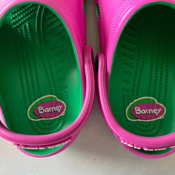 NEW CROCS Classic Barney Clogs Sz 5 Big Kids 7 Women Rare Limited Edition