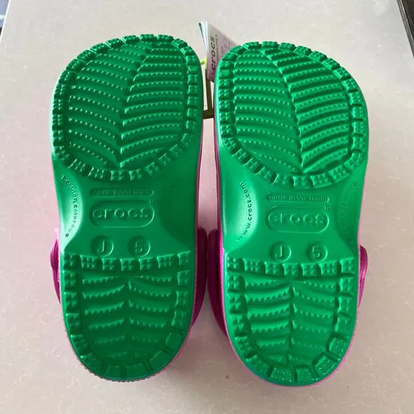 NEW CROCS Classic Barney Clogs Sz 5 Big Kids 7 Women Rare Limited Edition