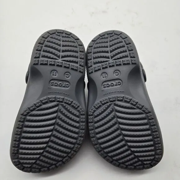 New Crocs Kids Baya Lined clogs Sandals toddler child SIZE 11 gray warm fuzzy