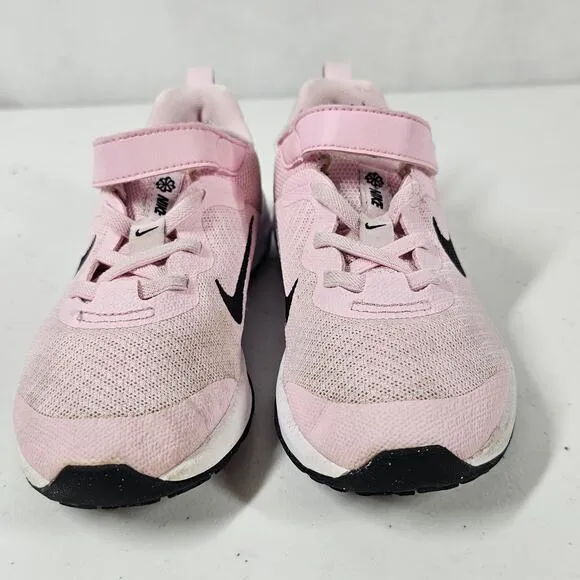 NIKE Girls Revolution 6 Stay-Put Closure Casual Sneakers Dd1095-608 Size 11C