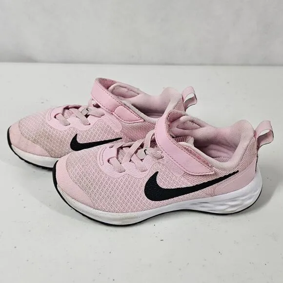 NIKE Girls Revolution 6 Stay-Put Closure Casual Sneakers Dd1095-608 Size 11C