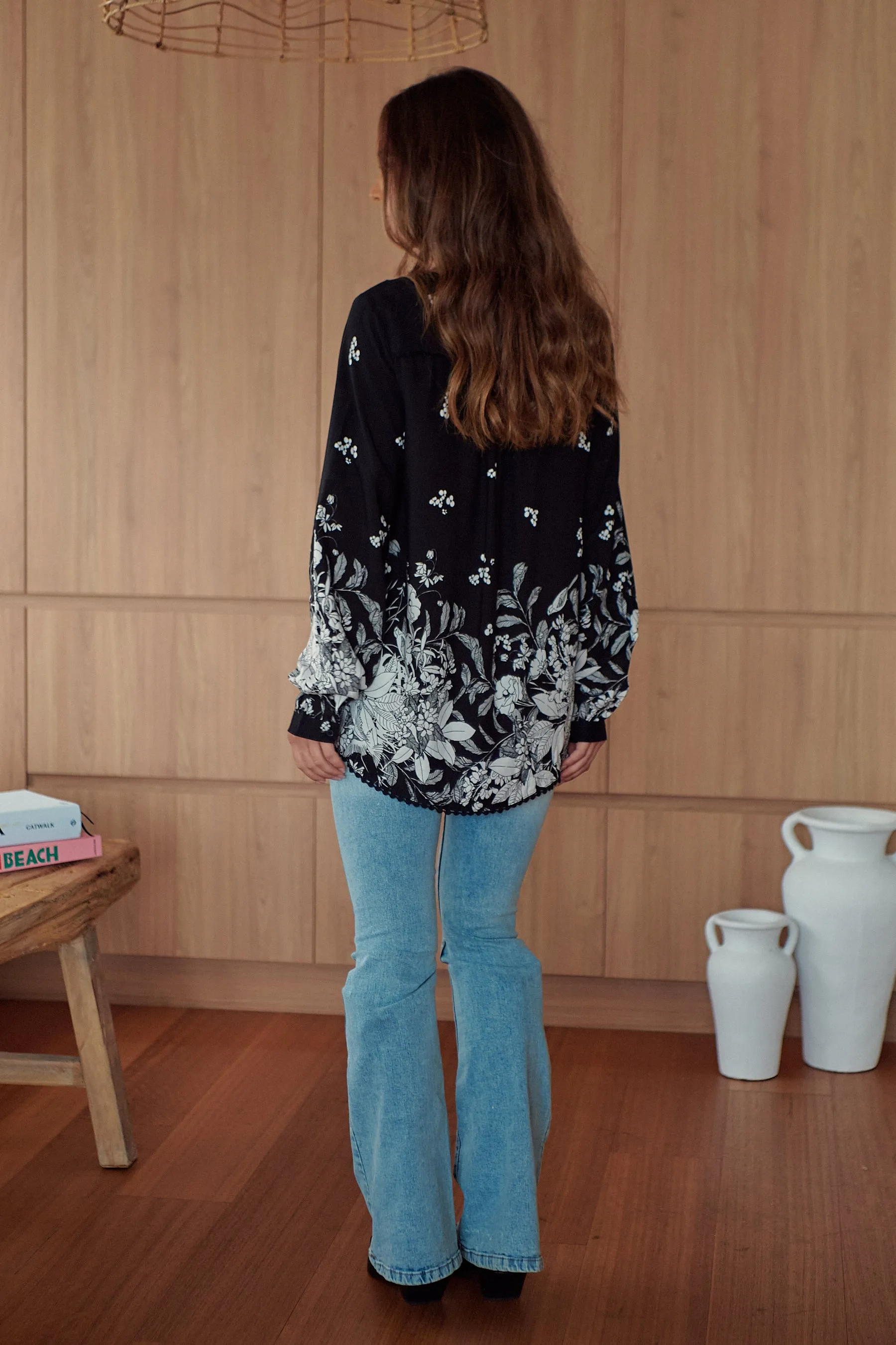 Noir Print Koi Top