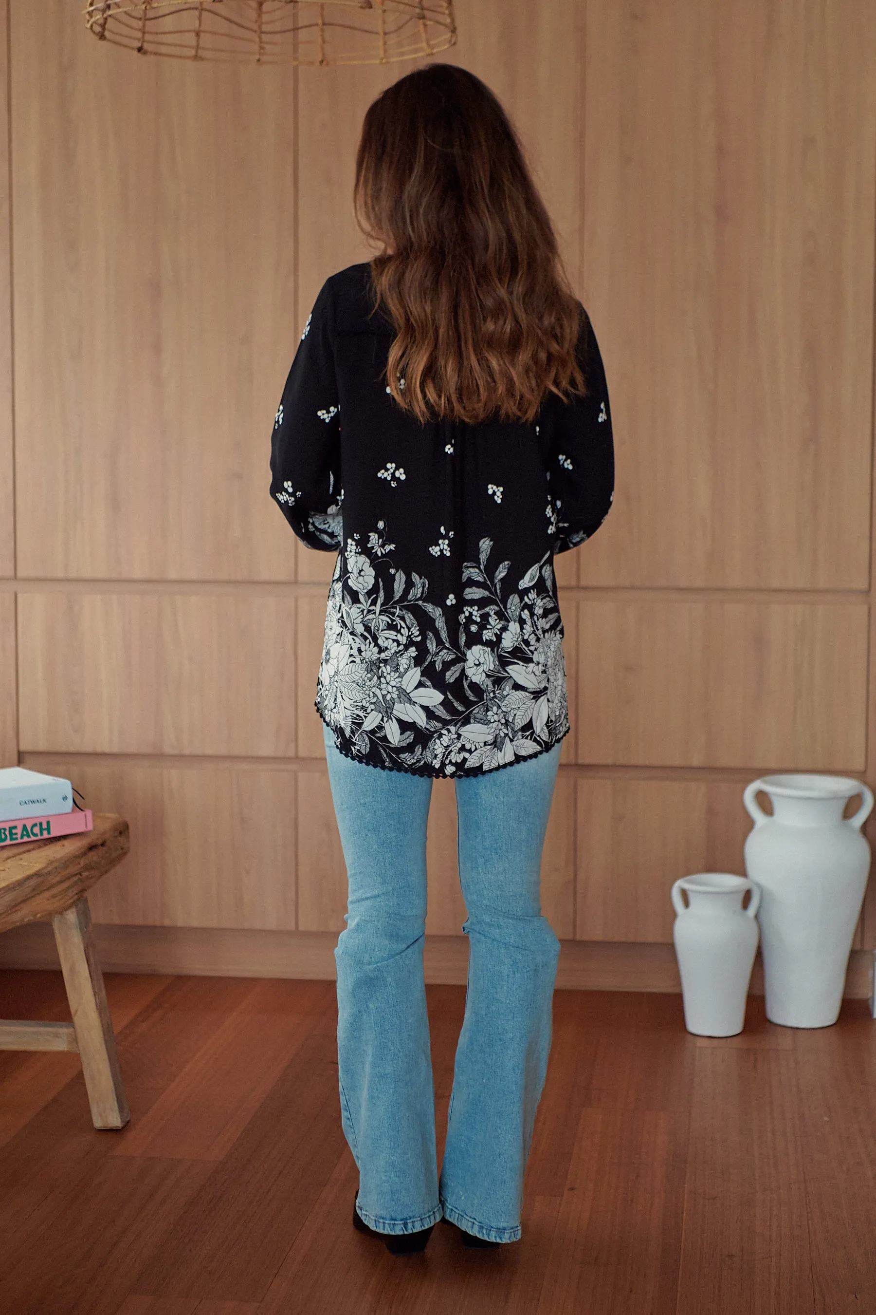 Noir Print Koi Top