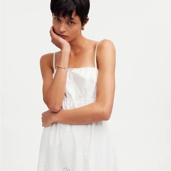 NWT - Embroidered Tank Midi Dress in Poplin - Size 10