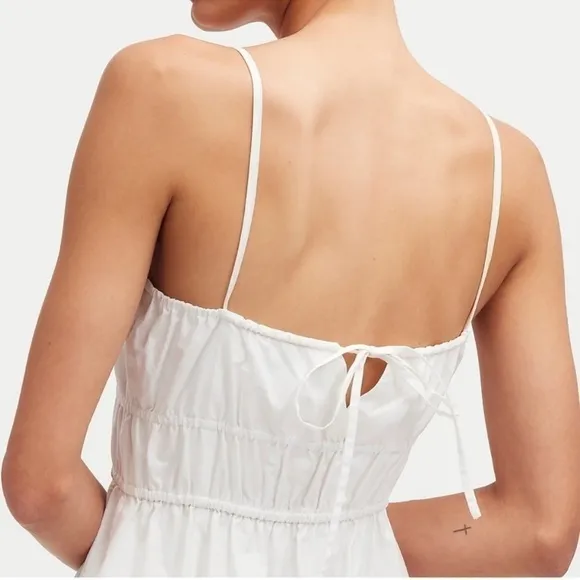 NWT - Embroidered Tank Midi Dress in Poplin - Size 10