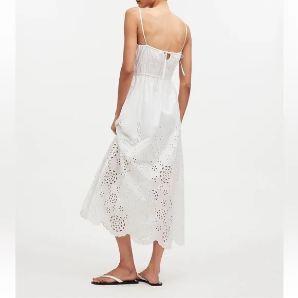NWT - Embroidered Tank Midi Dress in Poplin - Size 10